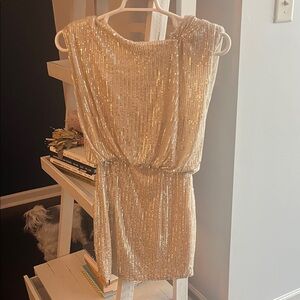 Elegant Gold Sequin Dress